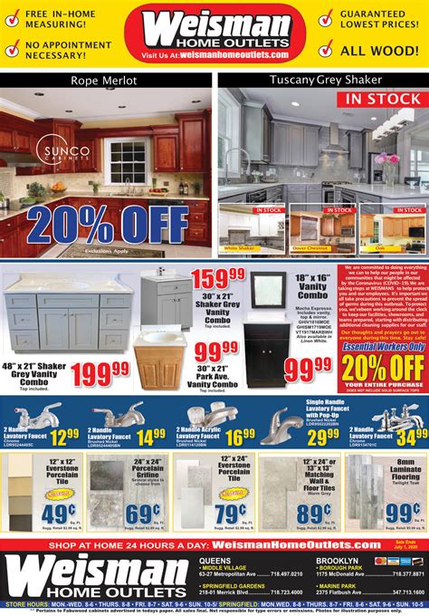 Weisman home outlets - Kitchen cabinets are essential when it comes to expressing your personal style in your home. Check out our affordable kitchen cabinets that will have your guests asking where you got them from! The...